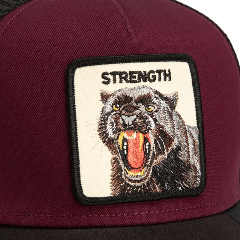 casquette-trucker-grenat-et-noire-panthere-strength-panther-original-recipe-the-farm-goorin-bros