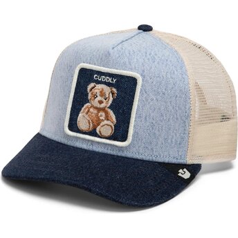 Casquette trucker bleue ours en peluche Cuddly Denim After Dark The Farm Goorin Bros.