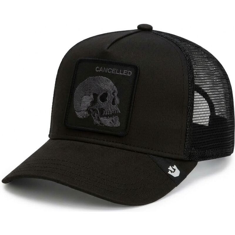 casquette-trucker-noire-crane-tonal-skull-full-intent-cancelled-the-farm-goorin-bros