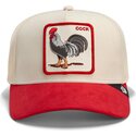 mutzen-gebogen-rot-snapback-the-suede-rooster-microsuede-cock-the-farm-goorin-bros
