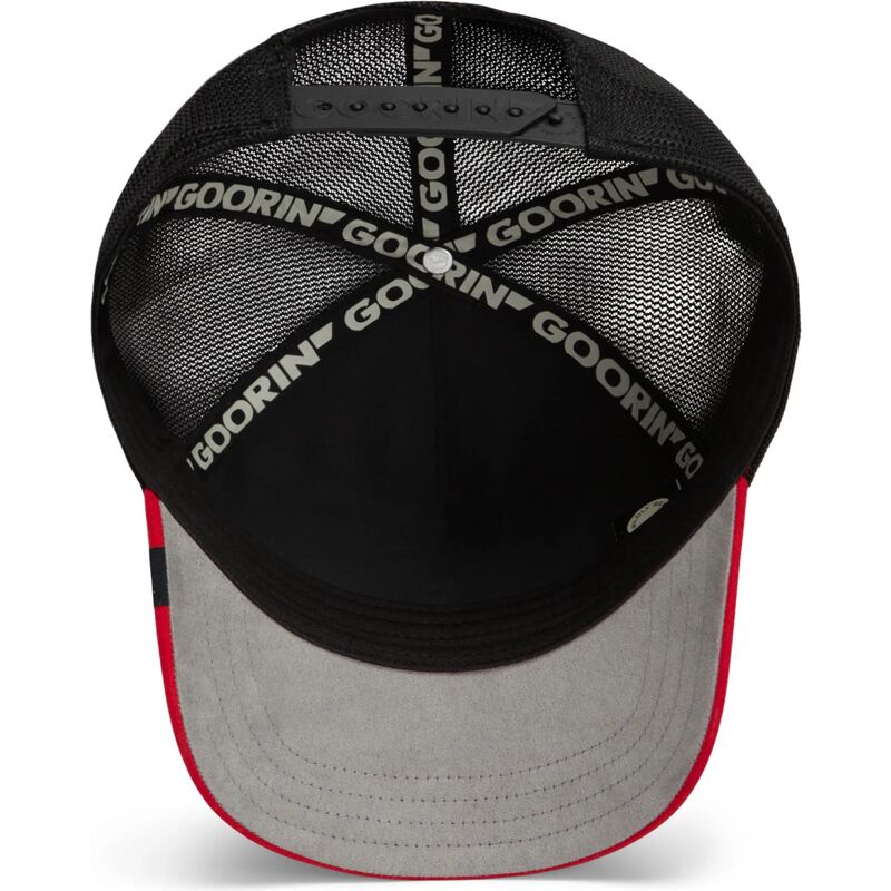 casquette-trucker-noire-et-rouge-crane-cancelled-skull-trucker-microsuede-the-farm-goorin-bros casquette-trucker-noire-et-rouge-crane-cancelled-skull-trucker-microsuede-the-farm-goorin-bros