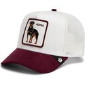casquette-trucker-blanche-et-grenat-rottweiler-suede-alpha-microsuede-the-farm-goorin-bros