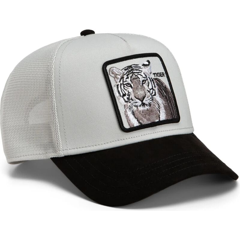 casquette-trucker-grise-et-noire-tigre-suede-tiger-microsuede-the-farm-goorin-bros