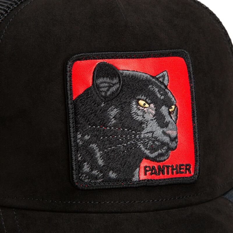 casquette-trucker-noire-et-rouge-panthere-pantera-nera-rossa-microsuede-the-farm-goorin-bros