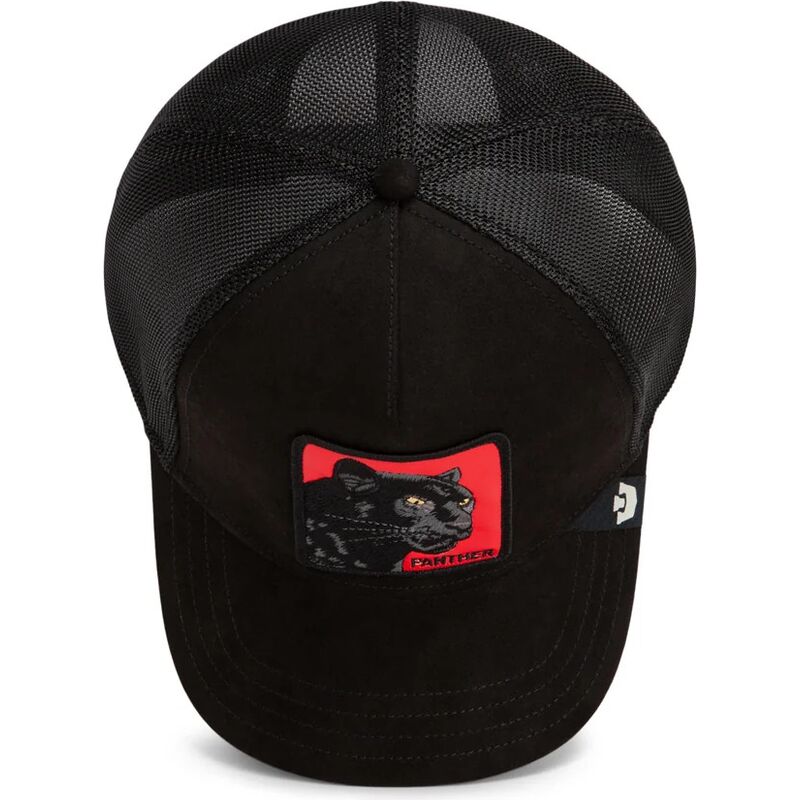 casquette-trucker-noire-et-rouge-panthere-pantera-nera-rossa-microsuede-the-farm-goorin-bros