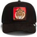 casquette-trucker-noire-et-rouge-lion-re-lionne-rosso-microsuede-king-the-farm-goorin-bros