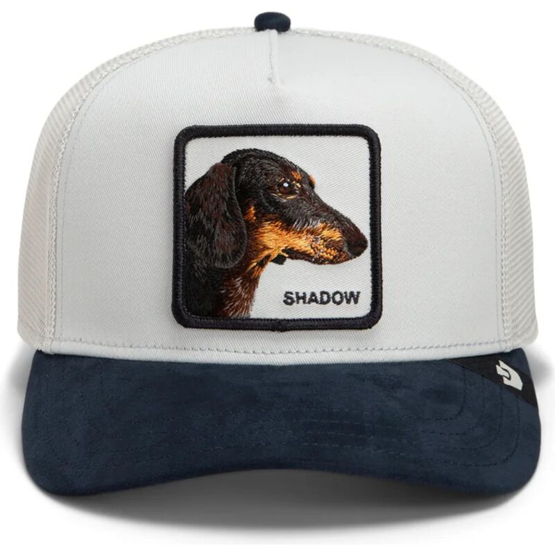 casquette-trucker-grise-et-bleue-marine-chien-suede-shadow-microsuede-the-farm-goorin-bros