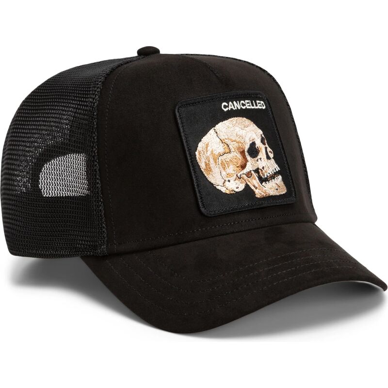 casquette-trucker-noire-crane-suede-cancelled-skull-microsuede-the-farm-goorin-bros casquette-trucker-noire-crane-suede-cancelled-skull-microsuede-the-farm-goorin-bros