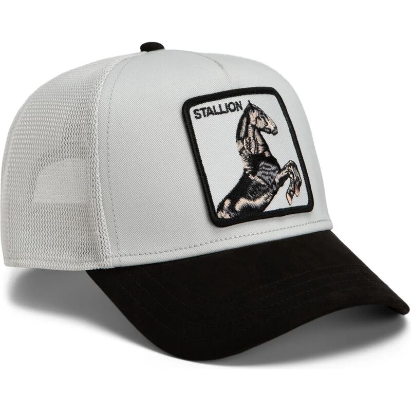 casquette-trucker-grise-et-noire-cheval-suede-stallion-microsuede-the-farm-goorin-bros