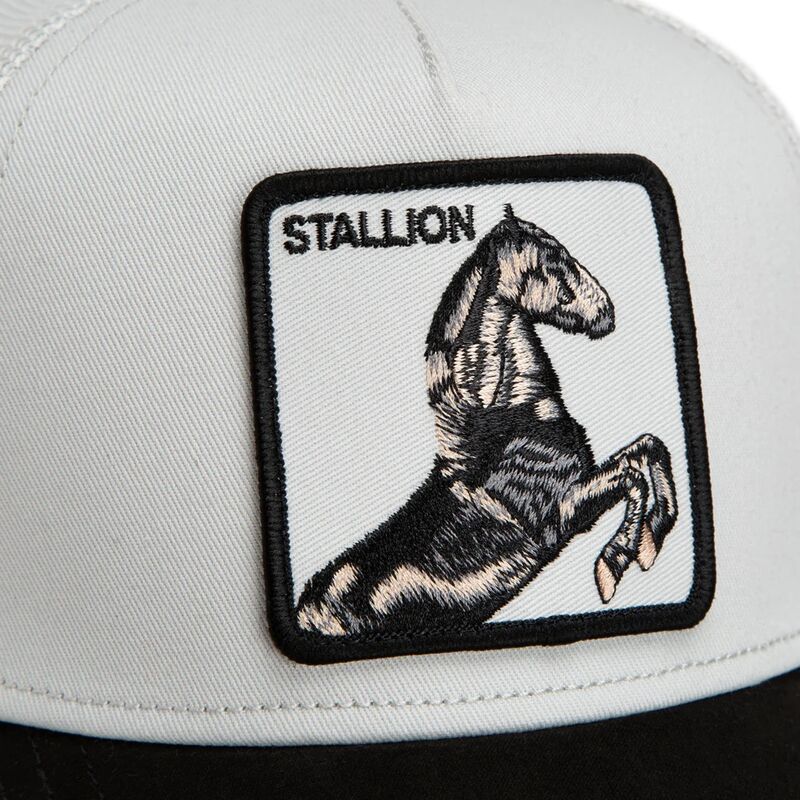 casquette-trucker-grise-et-noire-cheval-suede-stallion-microsuede-the-farm-goorin-bros