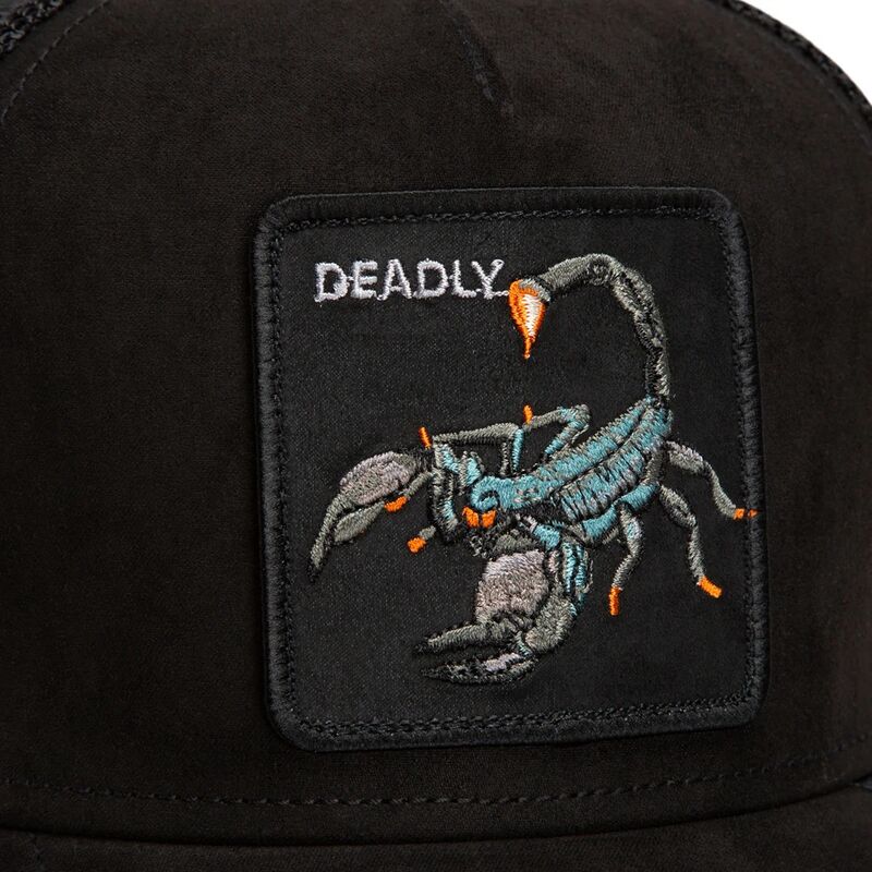 casquette-trucker-noire-scorpion-suede-scorpion-microsuede-the-farm-goorin-bros