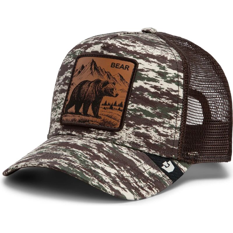 casquette-trucker-camouflage-et-marron-ours-engraved-bear-camo-glitch-the-farm-goorin-bros