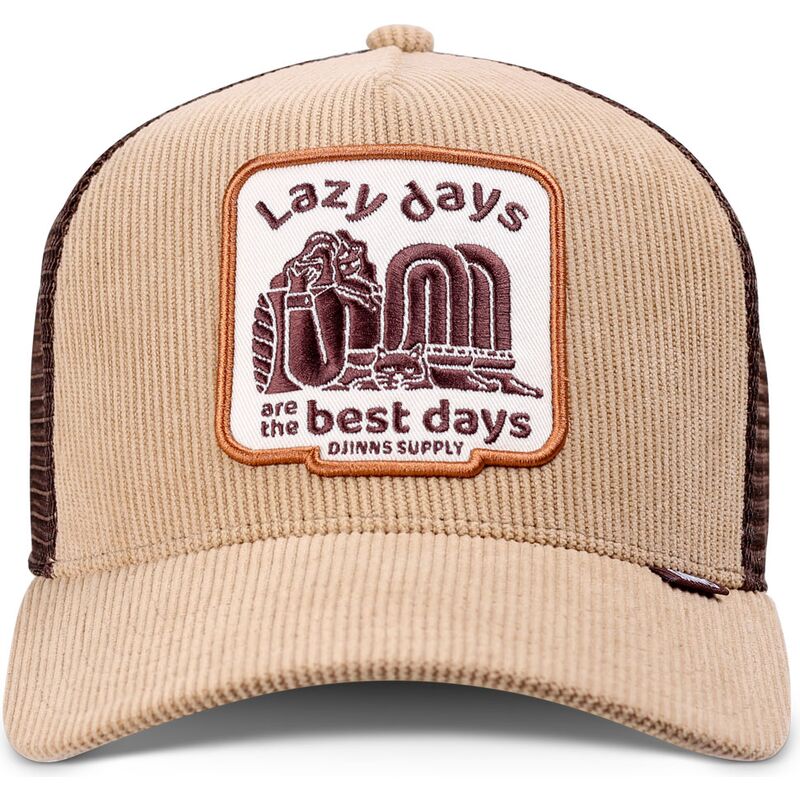casquette-trucker-khaki-et-marron-hft-lazy-days-djinns