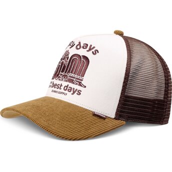 Casquette trucker marron et blanche HFT Lazy Days Djinns