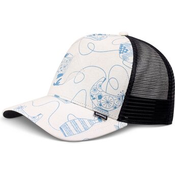 Casquette trucker blanche et bleue HFT Bottles Djinns