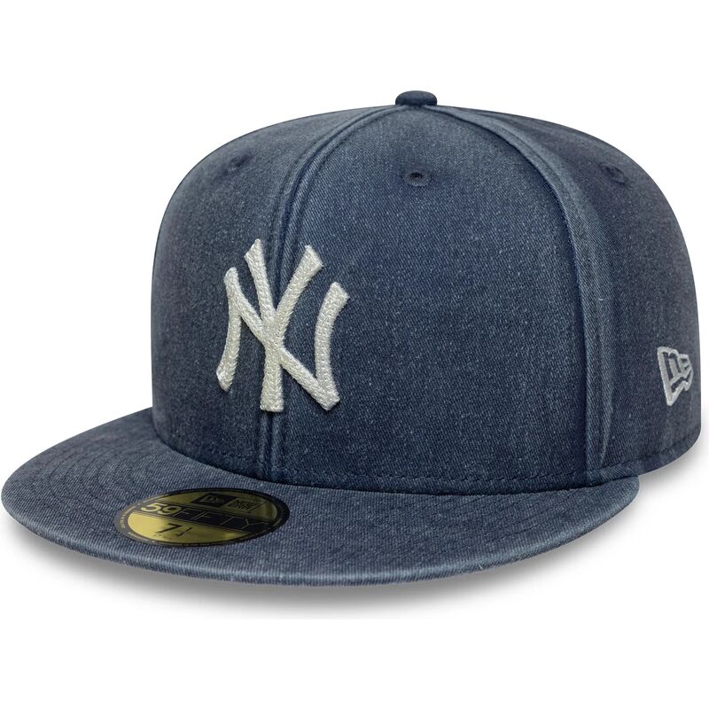mutzen-flach-marineblau-angepasst-59fifty-washed-der-new-york-yankees-mlb-von-new-era