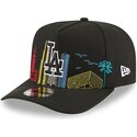 mutzen-gebogen-schwarz-snapback-9fifty-a-frame-precurved-skyline-der-los-angeles-dodgers-mlb-von-new-era