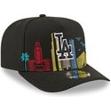 mutzen-gebogen-schwarz-snapback-9fifty-a-frame-precurved-skyline-der-los-angeles-dodgers-mlb-von-new-era