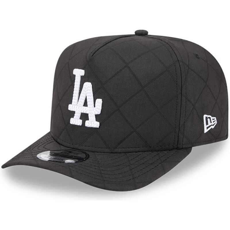mutzen-gebogen-schwarz-snapback-9fifty-a-frame-precurved-checkered-der-los-angeles-dodgers-mlb-von-new-era