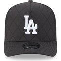 mutzen-gebogen-schwarz-snapback-9fifty-a-frame-precurved-checkered-der-los-angeles-dodgers-mlb-von-new-era