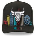 mutzen-gebogen-schwarz-snapback-9fifty-a-frame-precurved-skyline-der-chicago-bulls-nba-von-new-era