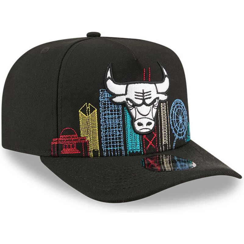 casquette-courbee-noire-snapback-9fifty-a-frame-precurved-skyline-chicago-bulls-nba-new-era