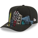 mutzen-gebogen-schwarz-snapback-9fifty-a-frame-precurved-skyline-der-new-york-yankees-mlb-von-new-era