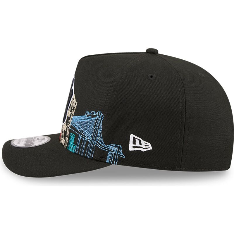 mutzen-gebogen-schwarz-snapback-9fifty-a-frame-precurved-skyline-der-new-york-yankees-mlb-von-new-era