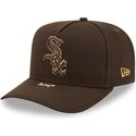 casquette-courbee-marron-snapback-9fifty-a-frame-precurved-visor-pin-chicago-white-sox-mlb-new-era