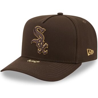 Casquette courbée marron snapback 9FIFTY A Frame Precurved Visor Pin Chicago White Sox MLB New Era