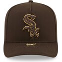 mutzen-gebogen-braun-snapback-9fifty-a-frame-precurved-visor-pin-der-chicago-white-sox-mlb-von-new-era