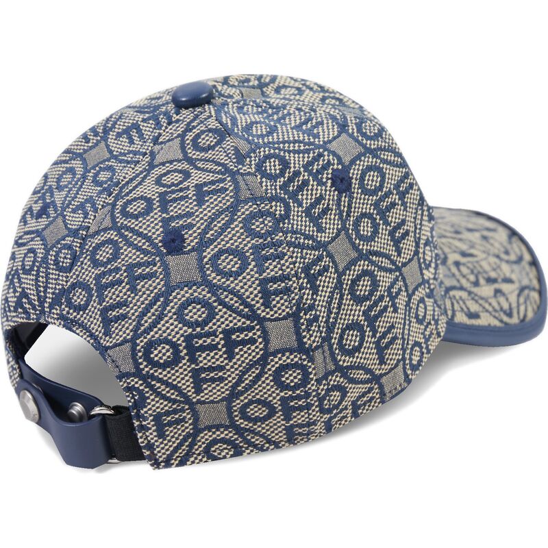 mutzen-gebogen-marineblau-verstellbares-band-off-jacquard-canvas-von-l-ab-c-o-off-white mutzen-gebogen-marineblau-verstellbares-band-off-jacquard-canvas-von-l-ab-c-o-off-white