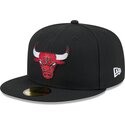 casquette-plate-noire-ajustee-59fifty-rhinestone-badge-chicago-bulls-nba-new-era