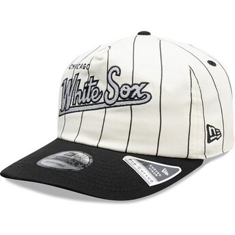 Casquette courbée noire et blanche snapback 19TWENTY Pinstripe Chicago White Sox MLB New Era