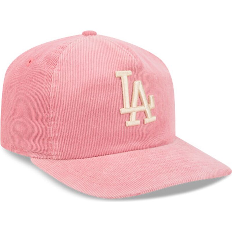 mutzen-gebogen-rosa-verstellbares-band-19twenty-precurved-corduroy-pastel-der-los-angeles-dodgers-mlb-von-new-era