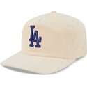 mutzen-gebogen-beige-verstellbares-band-19twenty-precurved-corduroy-pastel-der-los-angeles-dodgers-mlb-von-new-era