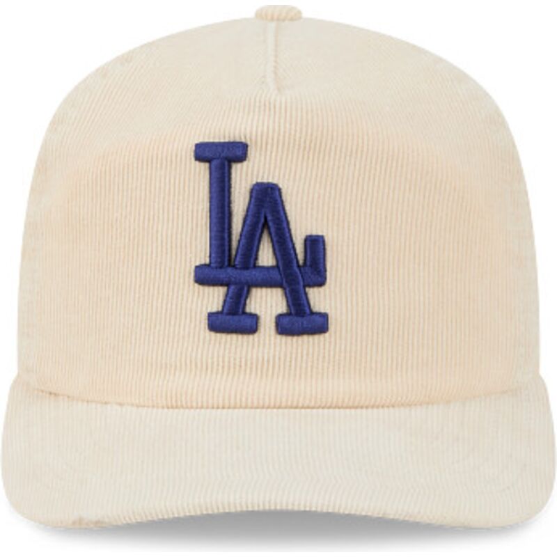 casquette-courbee-beige-ajustable-avec-logo-bleu-19twenty-precurved-corduroy-pastel-los-angeles-dodgers-mlb-new-era