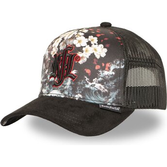 Mützen gebogen schwarz snapback N°274 Sakura Wave von Rock’nFreeLife