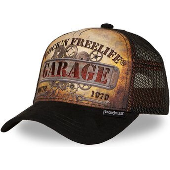 Casquette trucker marron et noire N°270 Keep On Rolling Rock’nFreeLife