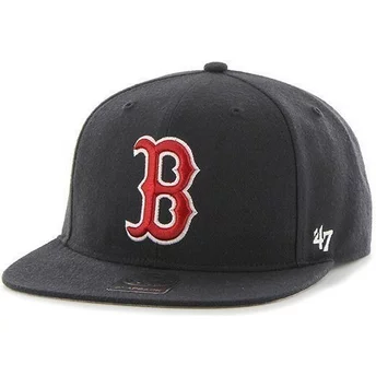 47 Brand Flat Brim MLB Boston Red Sox Smooth Navy Blue Snapback Cap