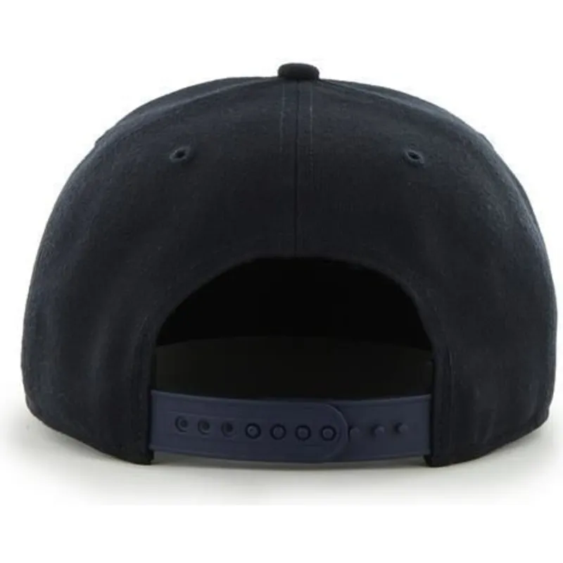 marineblaue-flache-snapback-kappe-unifarben-mit-seitlichem-logo-mlb-new-york-yankees-von-47-brand