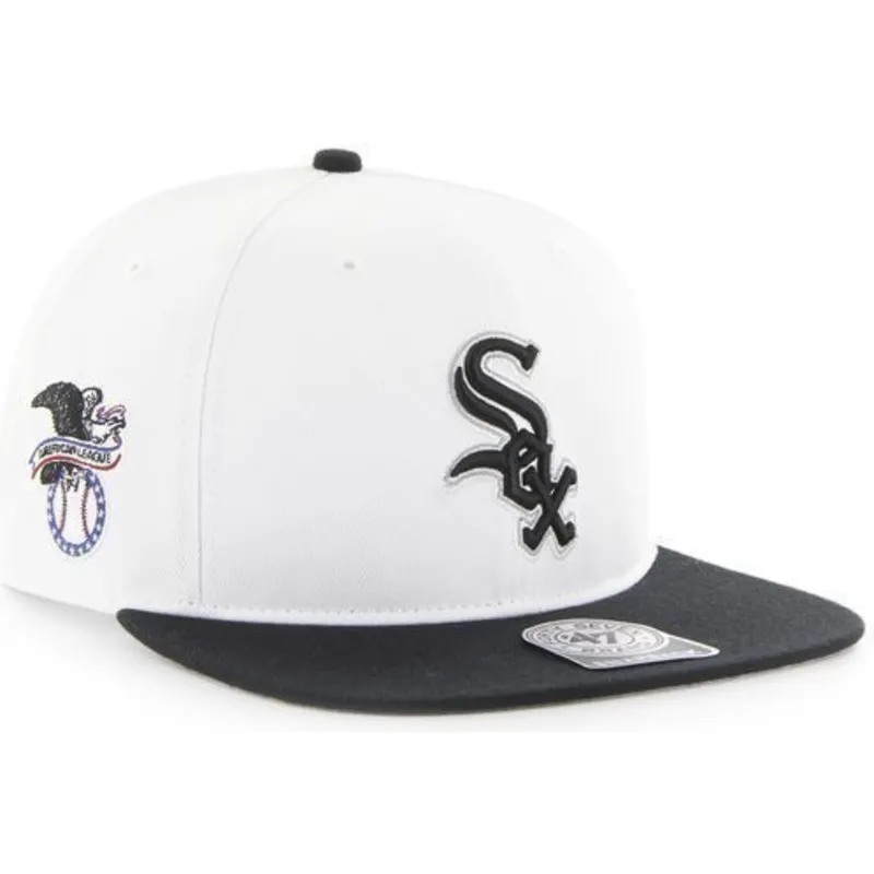 mutzen-flach-weiss-snapback-lisa-lateral-der-chicago-white-sox-mlb-von-47-brand