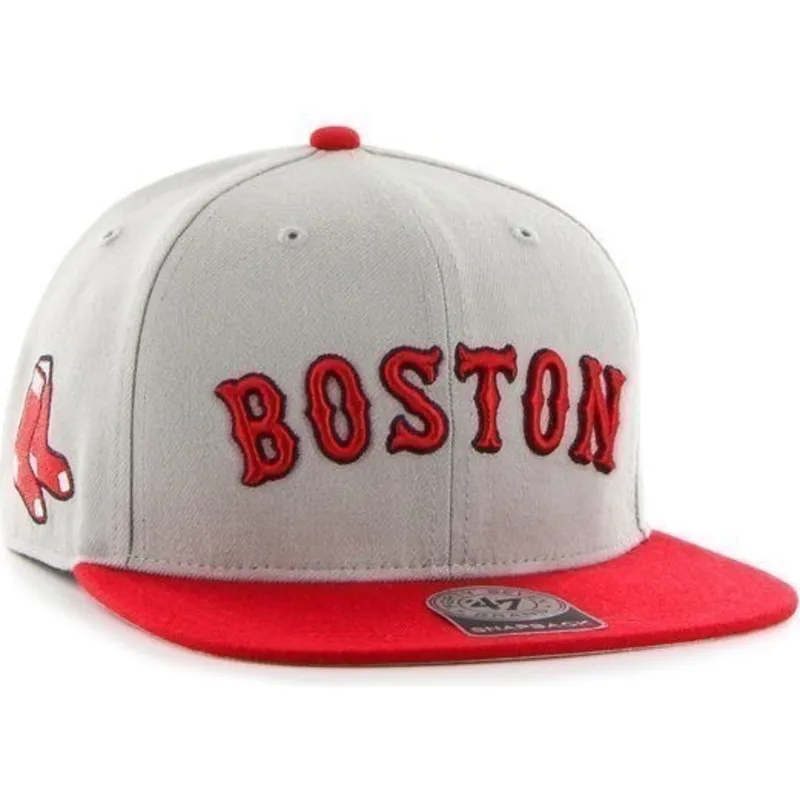 mutzen-flach-grau-snapback-lateral-der-boston-red-sox-mlb-von-47-brand mutzen-flach-grau-snapback-lateral-der-boston-red-sox-mlb-von-47-brand