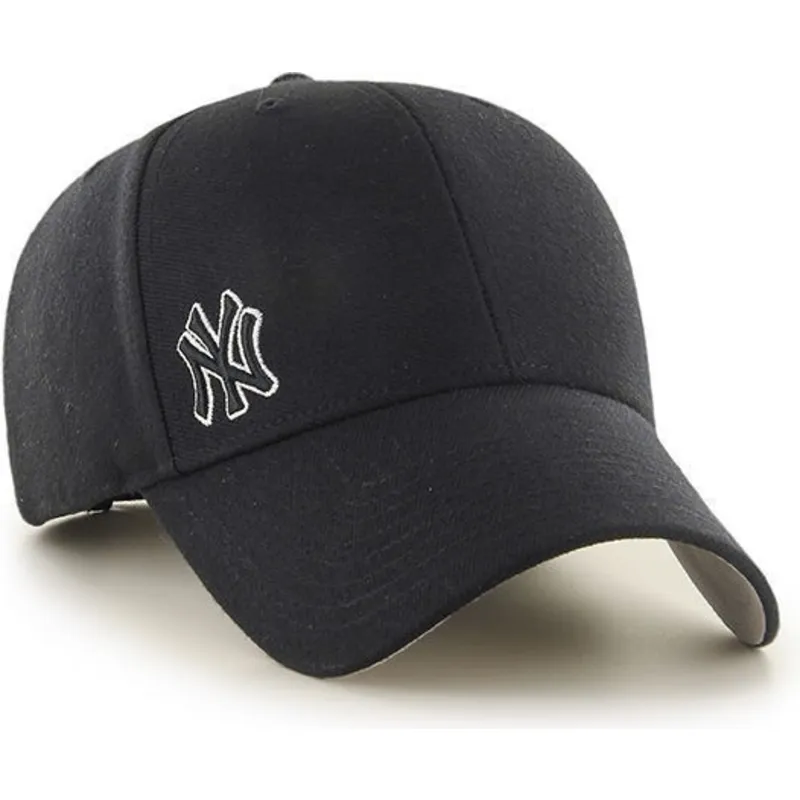 mutzen-gebogen-schwarz-verstellbares-band-lisa-pequeno-der-new-york-yankees-mlb-von-47-brand