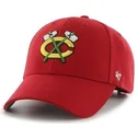 mutzen-gebogen-rot-verstellbares-band-der-chicago-blackhawks-nhl-von-47-brand