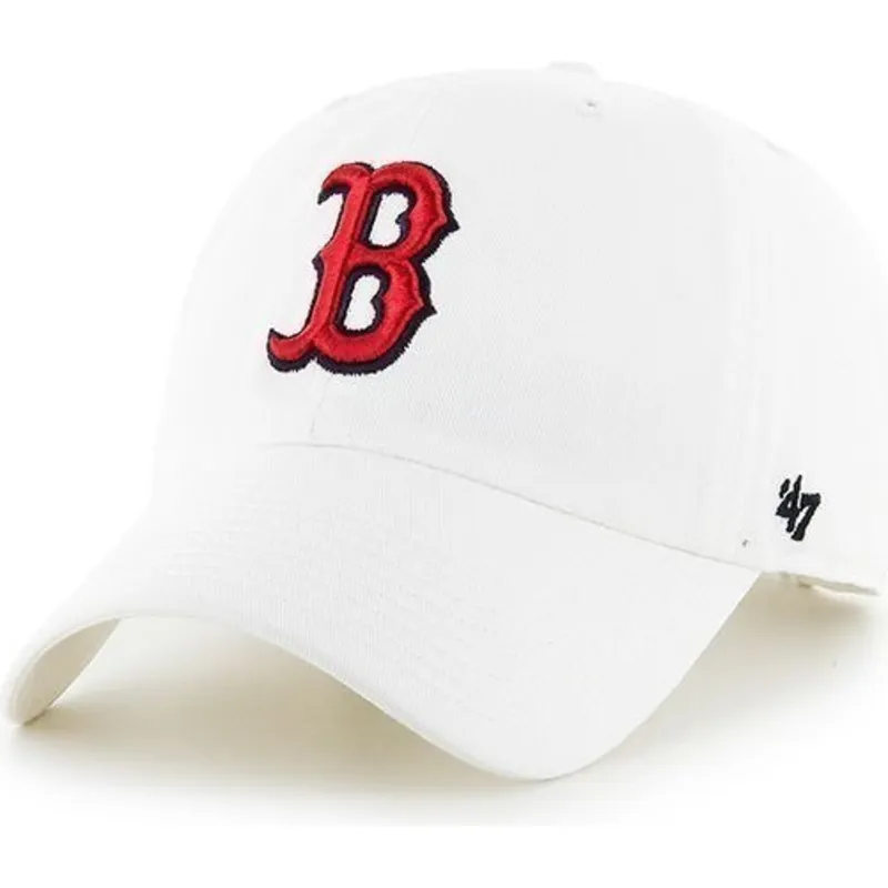 kappe-mit-gebogener-weisser-schirmkappe-mit-frontlogo-von-mlb-boston-red-sox-von-47-brand kappe-mit-gebogener-weisser-schirmkappe-mit-frontlogo-von-mlb-boston-red-sox-von-47-brand