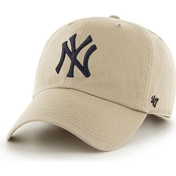 Mützen gebogen beige verstellbares band der New York Yankees MLB von 47 Brand