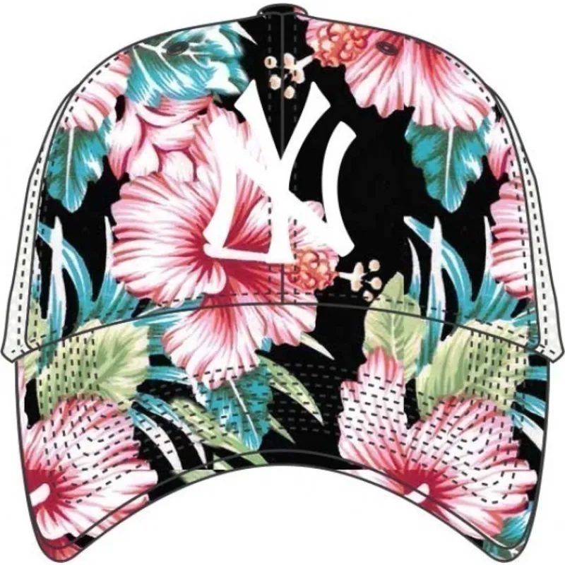 mutzen-gebogen-multicolor-snapback-estampado-de-flores-der-new-york-yankees-mlb-von-47-brand