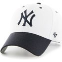 47-brand-curved-brim-new-york-yankees-mlb-white-cap-with-black-visor