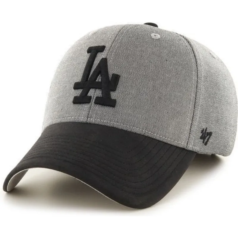 mutzen-gebogen-grau-verstellbares-band-negro-der-los-angeles-dodgers-mlb-von-47-brand